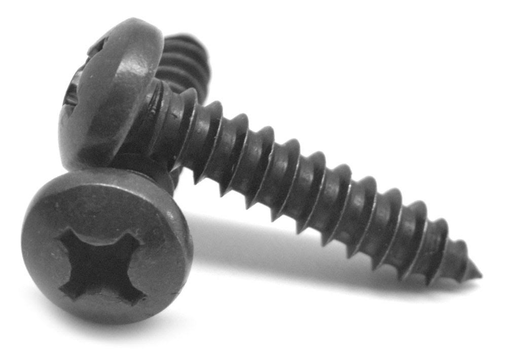 #6-20 x 1/2 Phillips Pan Head Sheet Metal Screw Black Oxide 10000 Pk V57406