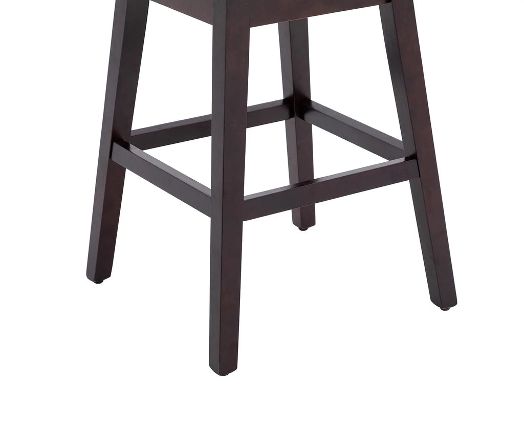 27.5 Inch Swivel Bar Stool Set of 2 White Faux Leather Q805