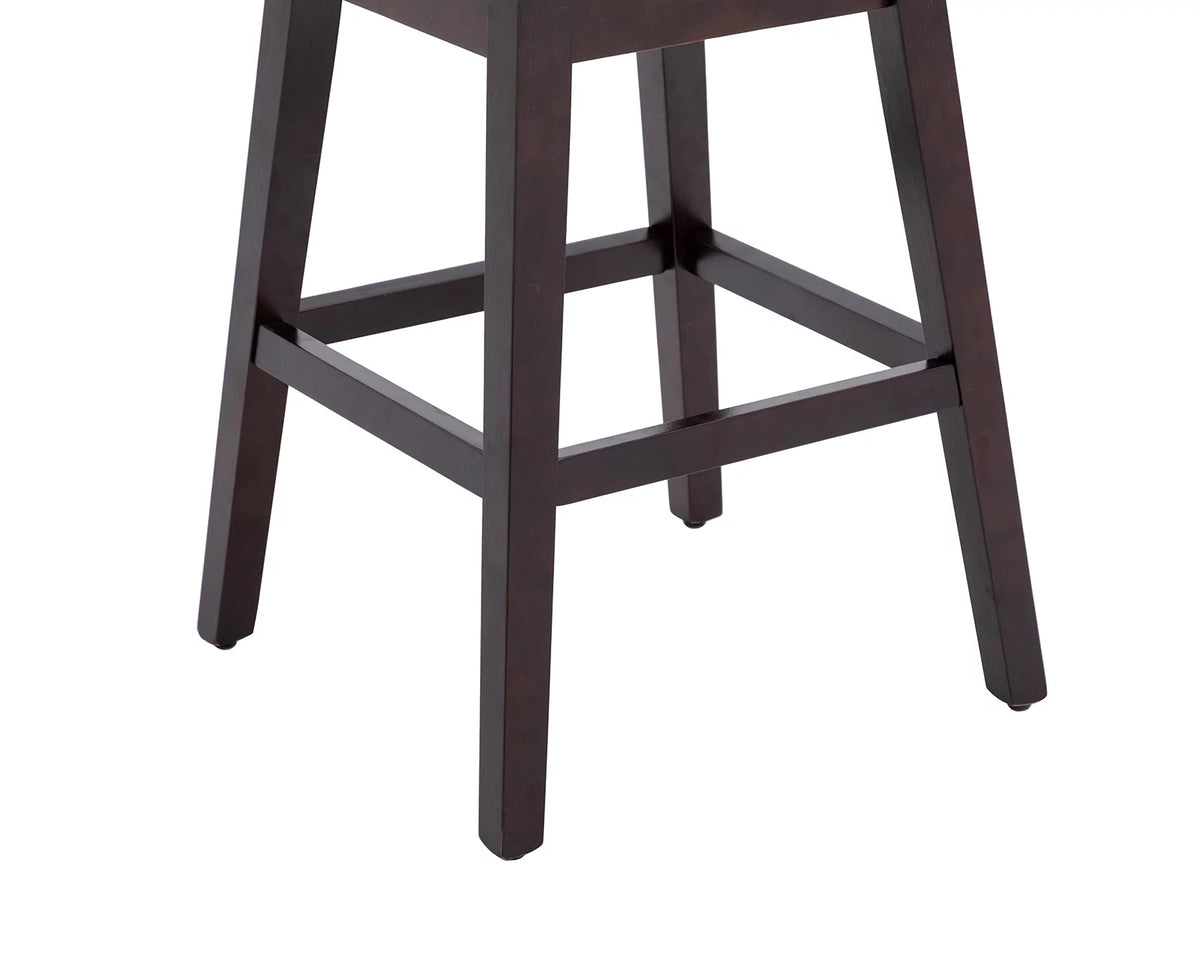 27.5 Inch Swivel Bar Stool Set of 2 White Faux Leather Q805