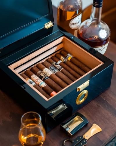 Electric Temperature Control Cigar Humidor Box with Spanish Cedar Wood H841491