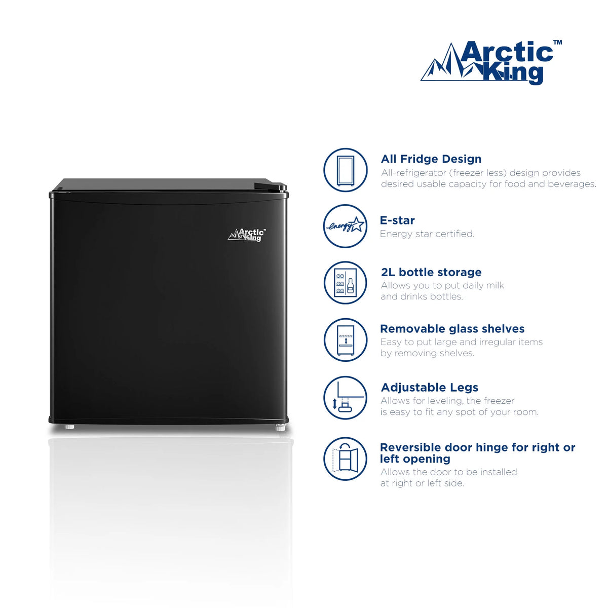 1.7 Cu ft Black Mini Fridge G104107