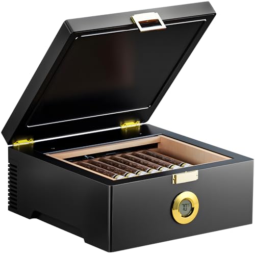Electric Temperature Control Cigar Humidor Box with Spanish Cedar Wood H841491