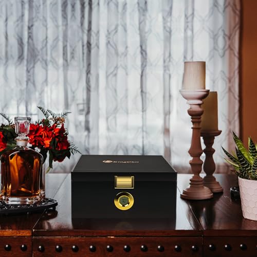 Electric Temperature Control Cigar Humidor Box with Spanish Cedar Wood H841491